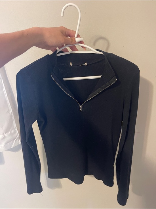 Garage Tops - Garage Black Long-Sleeve Half-Zip Top